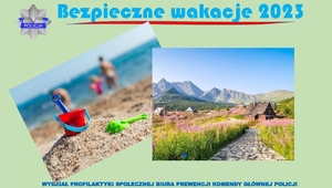 Plakat Bezpieczne wakacje 2023