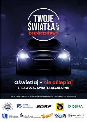 Plakat dotyczący działań Twoje światła nasze bezpieczeństwo