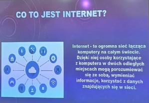 Slajd na którym jest napisane co to jest internet