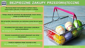 Plakat dotyczący bezpieczny zakupów przedswiątecznyh