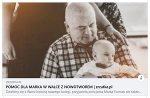 Zdjęcie emerytowanego funkcjonariusz Policji 
Pomoc dla marka w walce z nowotworem