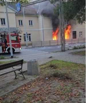 Uszkodzenia budynku wielorodzinnego po wybuchu butli z gazem