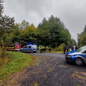 Wspólne działania wszystkich służb na terenie kompleksu leśnego